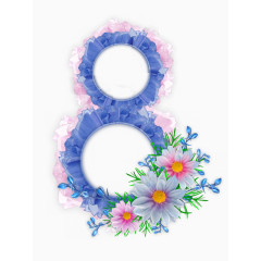 创意粉色花装饰8形边框