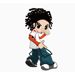 跳街舞的卡通男孩矢量图