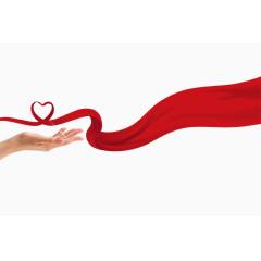手托爱心红丝带