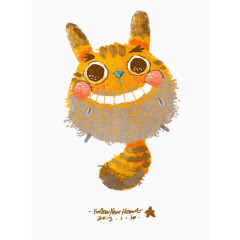 清新可爱卡通儿童插画猫