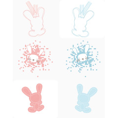 小兔子矢量卡片背景底纹素材