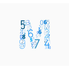 创意数字字母M 矢量