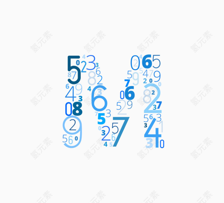 创意数字字母M 矢量