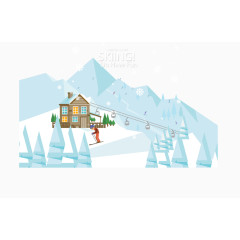 矢量雪山滑雪场