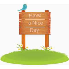 矢量手绘木质指示牌