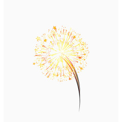 黄色节日烟花效果元素