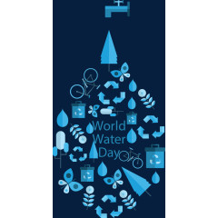 矢量手绘创意水滴环保图标