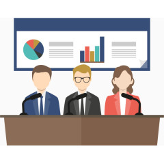 商务演讲扁平化矢量免抠素材