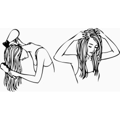 美容美发美女吹头发抓头发
