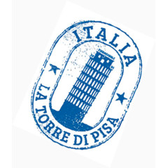 复古文艺邮戳蓝色欧洲旅行装饰