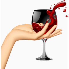 矢量手势和红酒