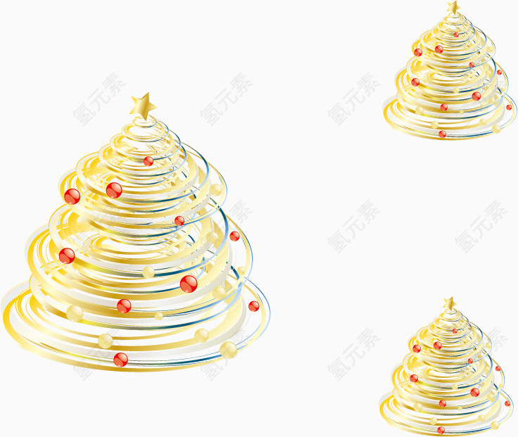 矢量金色圣诞树