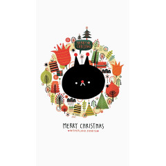 清新可爱卡通手绘圣诞插画