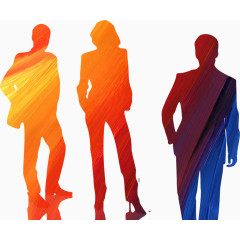 炫彩商务精英人影装饰