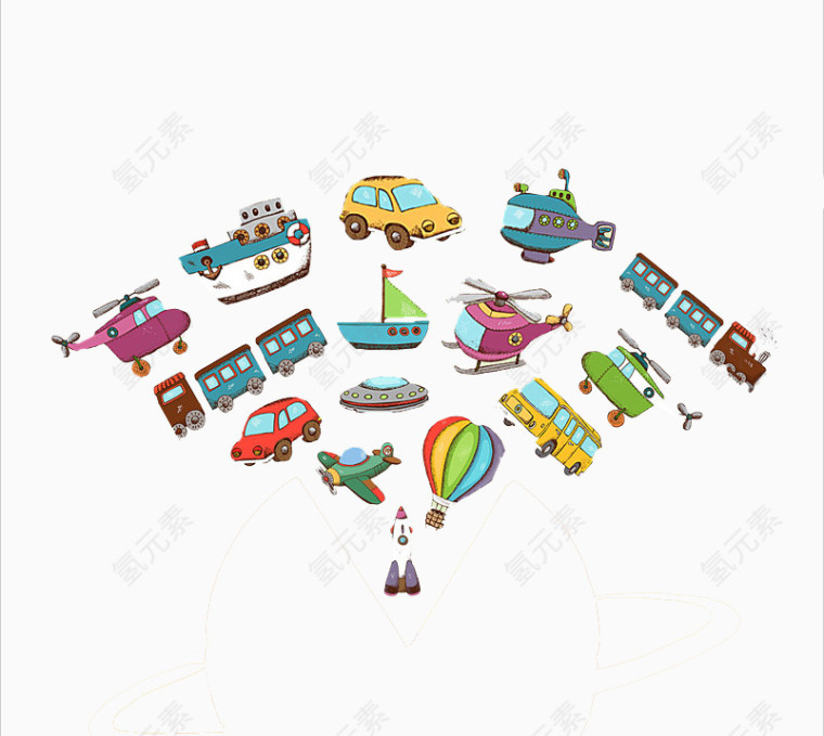 卡通交通工具