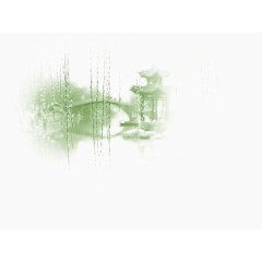 湖边小桥亭子插画