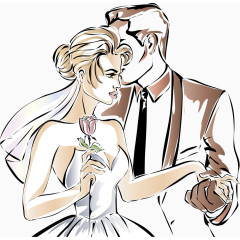 矢量婚礼夫妻