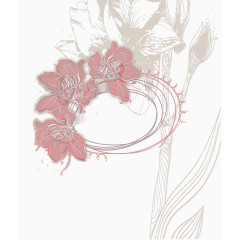 卡片粉色花卉图案