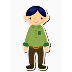 卡通小人手绘可爱矢量图