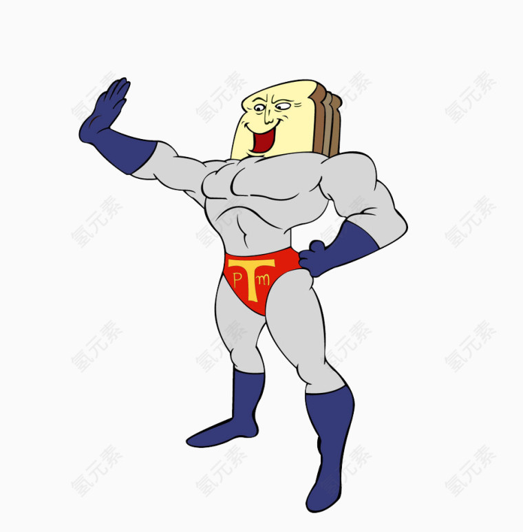 卡通面包强壮人