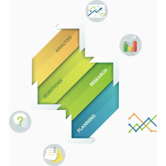 矢量创意设计箭头排列分步图