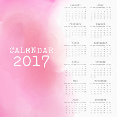 矢量2017年粉色时尚日历