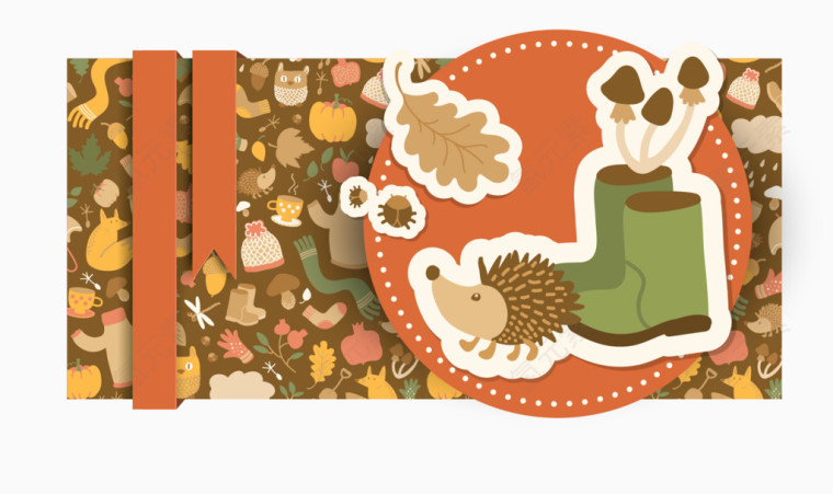 刺猬卡通矢量素材