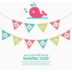 鲸鱼迎婴聚会海报