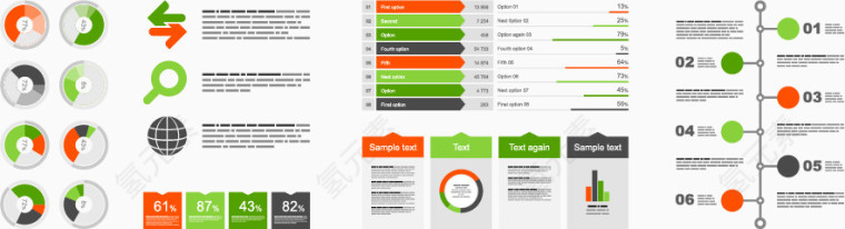 数据主题PPT信息图表设计矢量素材