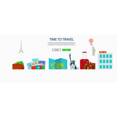 扁平化环球旅行素材