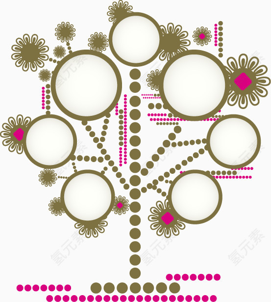 抽象圆圈圣诞树图案