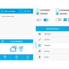 矢量手绘蓝色APP图标标签