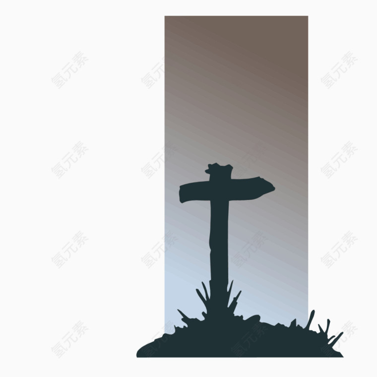 意境标志牌风景插画矢量