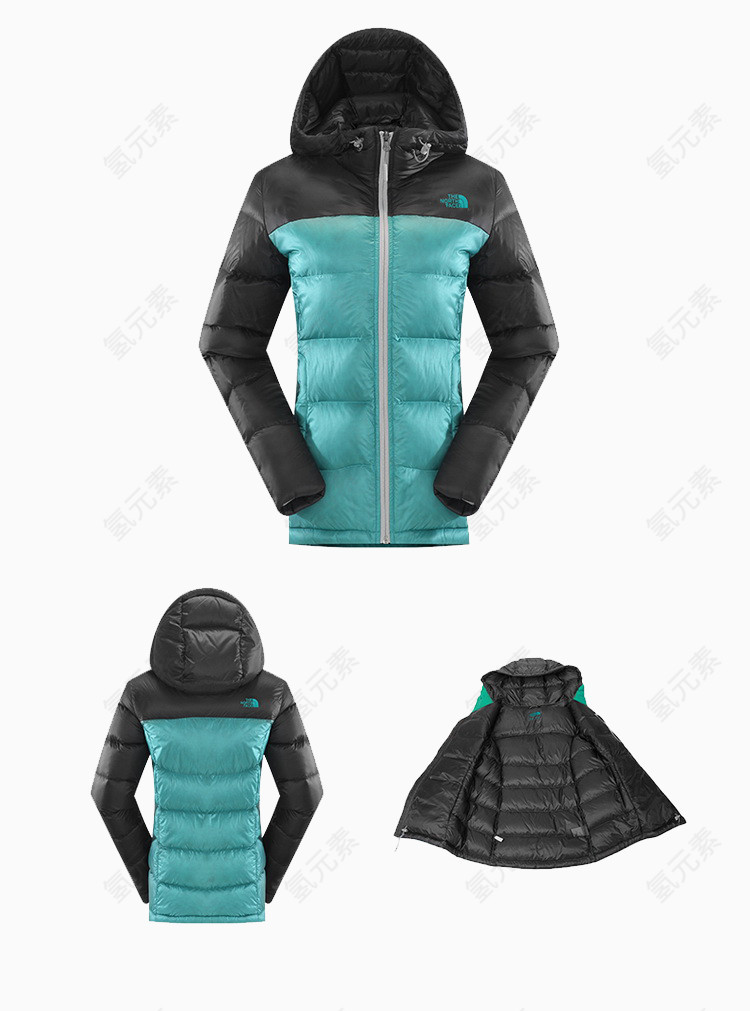 THE NORTH FACE 北面15秋冬新品 女款800蓬保暖鹅绒填充羽绒服保暖外套 绿色