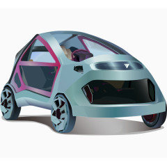 卡通手绘现代风格时尚概念车