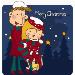 庆祝圣诞的情侣