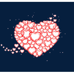 水晶气泡组合成的爱心