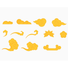 黄色祥云装饰图案