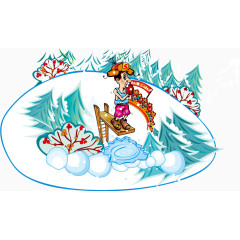 矢量冰雪世界插画