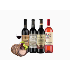 多个种类的葡萄酒