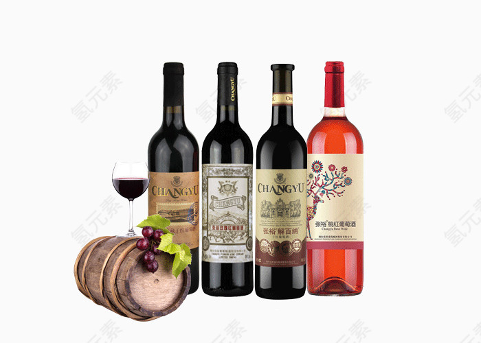 多个种类的葡萄酒