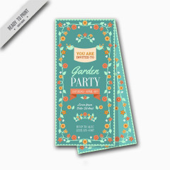 可爱的鲜花的花园派对邀请