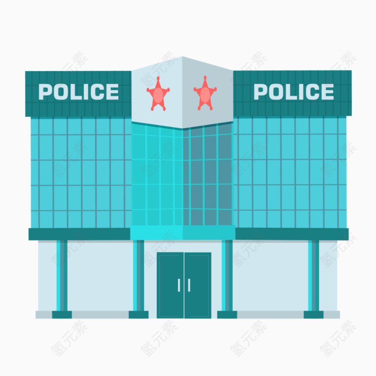 矢量扁平化警察局