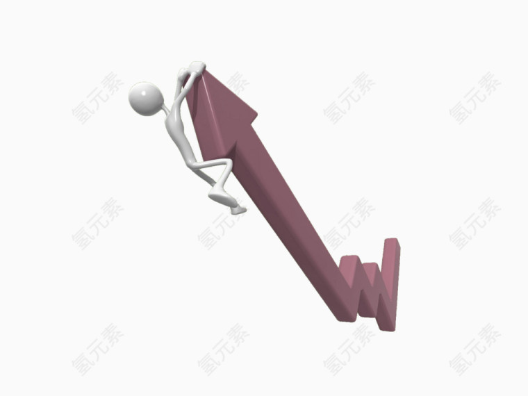 向上攀岩的小人