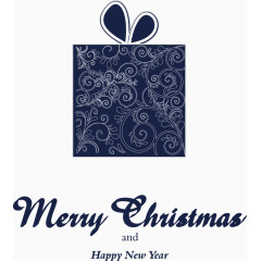 蓝色礼物圣诞节元素