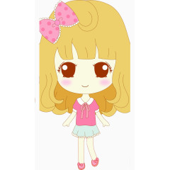 戴蝴蝶结装饰的可爱小女孩