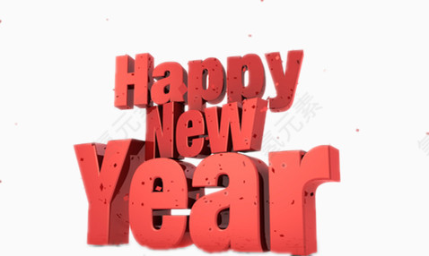 3D红色新年设计图