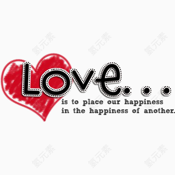 手绘LOVE英文艺术字印花