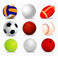 矢量手绘球类合集