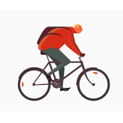 手绘骑自行车的男人